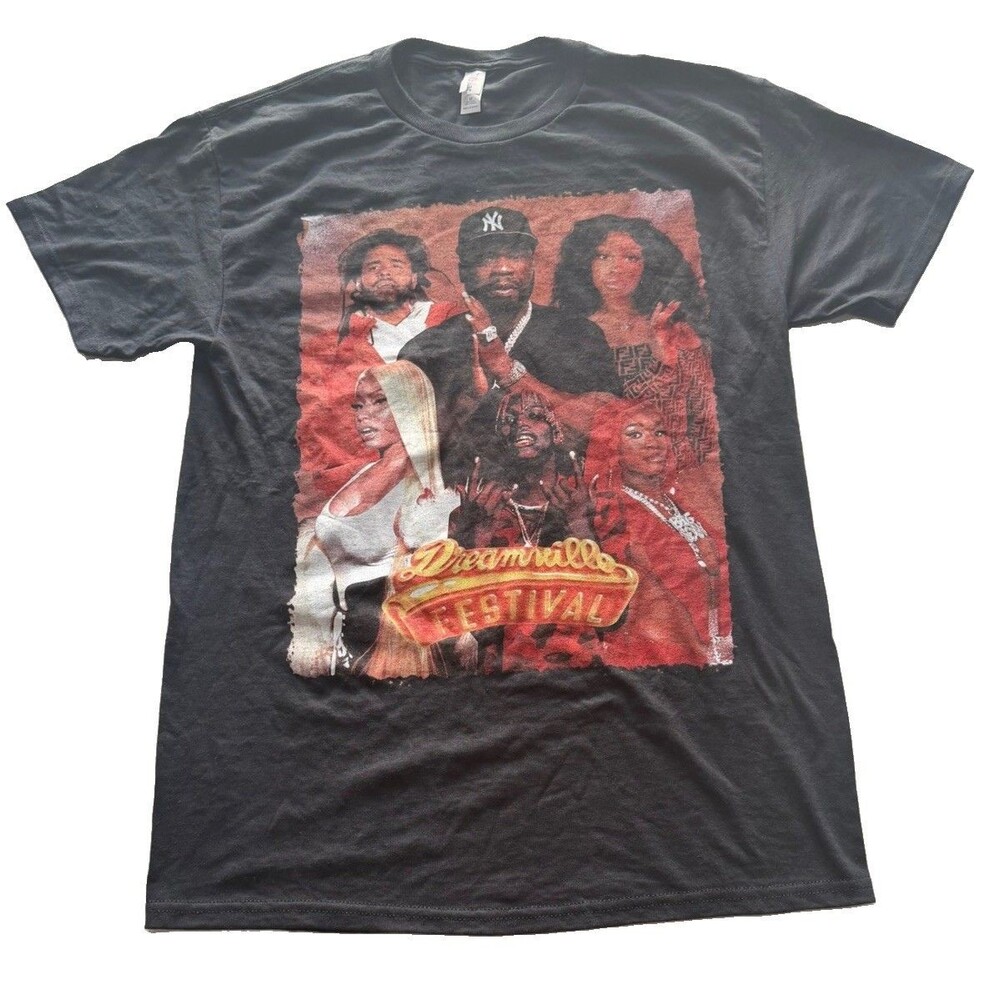 Dreamville Festival T-shirt 2024 J. Cole / 50 Cent Black Sz Medium Double Sided